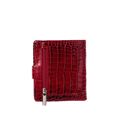 Bordowy portfel damski Canaletto ze skóry licowej croco – elegancki, kompaktowy i funkcjonalny PD1042s162