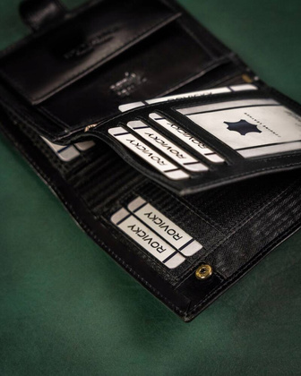 Duzy skorzany portfel meski na zatrzask