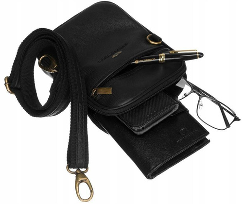 Skórzana listonoszka-saszetka męska na ramię