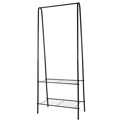 Wieszak stojak na ubrania podłogowy metalowy czarny / garderoba