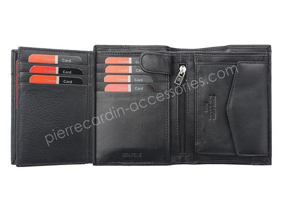 Portfel męski skórzany PIERRE CARDIN TILAK07 326 Czarny / Niebieski