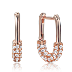 MINET Luksusowe kolczyki ze srebra rosegold z cyrkoniami