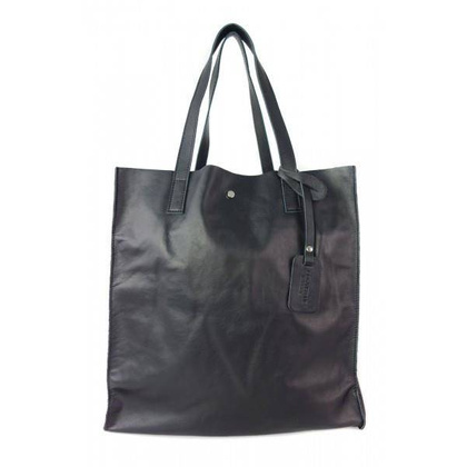 TOREBKA WOREK SHOPPER BAG  GENUINE LEATHER NA RAMIĘ  A4  CZARNA  GL46N