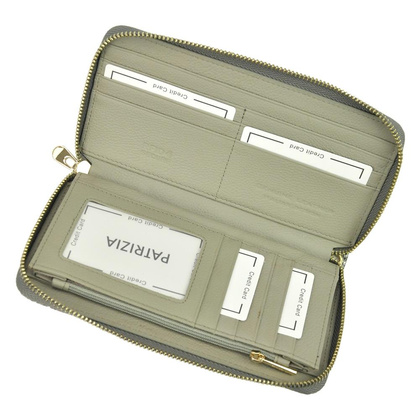 Portfel damski skórzany PELLUCCI SN-119 RFID Popiel / Róż