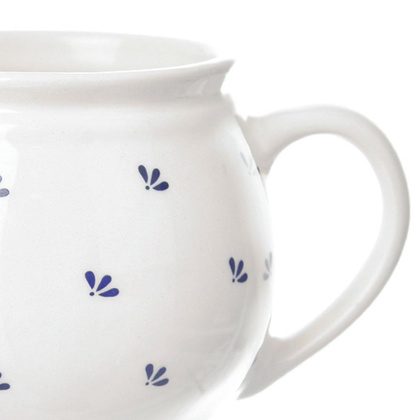 Kubek z uchem ceramiczny biały MODROBILA 190 ml