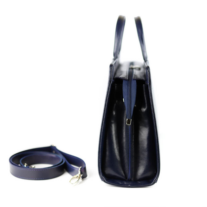 511 Damski skórzany kuferek duży - granat KEMER