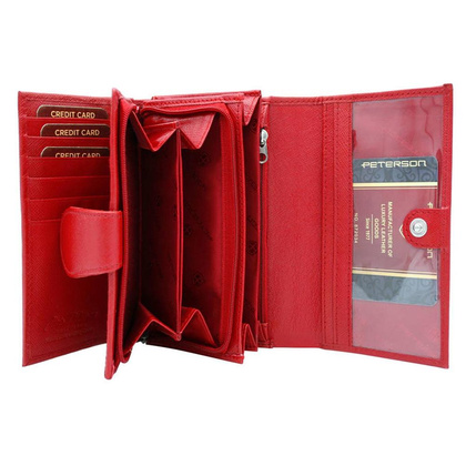 Średnich rozmiarów portfel damski ze skóry naturalnej