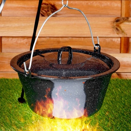 Pokrywka do kociołka emaliowana czarna 36 cm