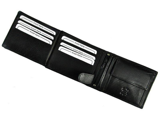 Klasyczny, poziomy skórzany portfel męski bez zapięcia