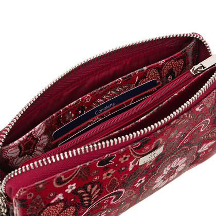 Portfel damski skórzany czerwony BajuBaj duży ręcznie szyty PD2403s167RFID