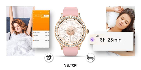Smartwatch Damski Veltori VT360-1 Różowy Pasek Silikonowy