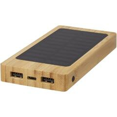 Alata 8000 mAh bambusowy powerbank z ogniwami słonecznymi