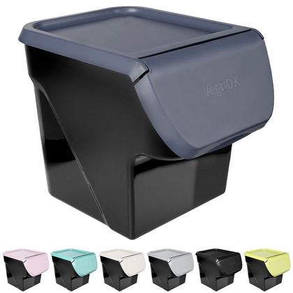 Pojemnik na warzywa owoce cebulę ziemniaki czosnek do przechowywania antracytowy 13 l