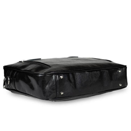 Skórzana torba męska czarna na ramię laptopa 15,6" - Pavone Nero Sorrento 2355 BL