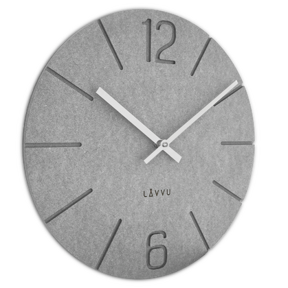 LAVVU Szary zegar ścienny Natur ⌀34cm