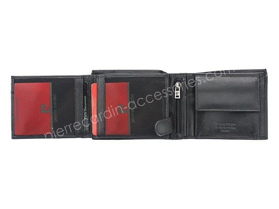 Portfel męski skórzany PIERRE CARDIN TILAK07 325 Czarny / Niebieski