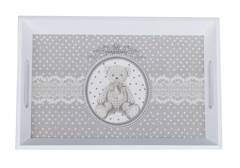 Taca duża biała z misiem