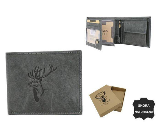 Portfel męski skórzany N992-CHM DEER Czarny