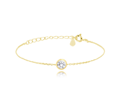 MINET Pozłacany srebrna bransoletka z białą cyrkonią