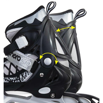 Łyżworolki - wrotki - łyżwy 4 w 1 ENERO PRO LED 34 - 37 szare