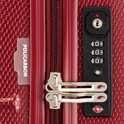 Średnia walizka PUCCINI PANAMA PC029B 3 Czerwona