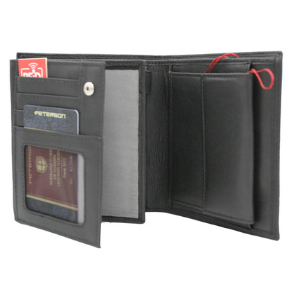 Duży, skórzany portfel męski z systemem rfid