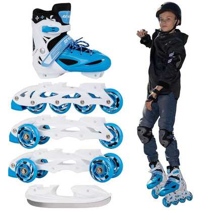 ŁYŻWOROLKI - WROTKI - ŁYŻWY 4W1 ENERO 34-37 NIEBIESKIE