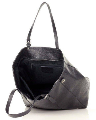 MARCO MAZZINI Elegancka torba skórzana sustainable leather bag ciemna granatowa - min. zamówienie 20 / 50 / 100 szt.