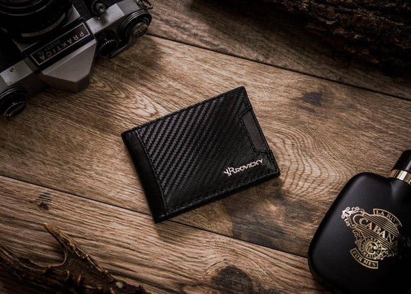 Mała banknotówka męska ze skóry naturalnej