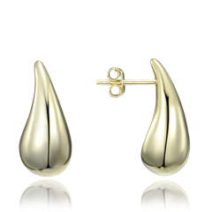 MINET Pozłacane kolczyki srebrne duże krople