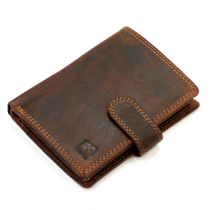 Portfel męski skórzany PELLUCCI UGLE N4L brązowy