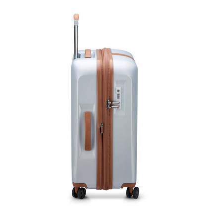 Delsey Promenade Hard średnia srebrna walizka na kółkach 66 cm