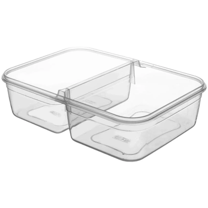 Pojemnik na żywność dzielony z uszczelką szczelny z 2 przegródkami lunchbox 2 l