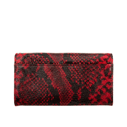 Duży czerwony portfel damski wąż RFID Canaletto PD1602s268