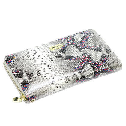 Portfel damski skórzany PELLUCCI SN-119 popiel + róż