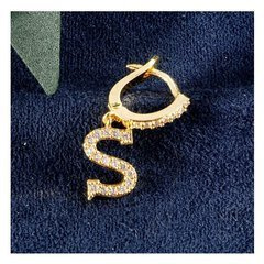 Kolczyki pozłacane literka  S KST1683S