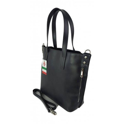 Włoska torebka skórzana na ramię ,shopper mieści A4 ,Vera Pelle ,Szara SB586G