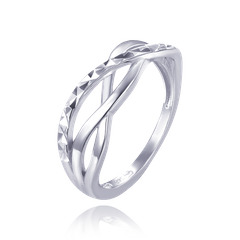 MINET Pierścien srebrny z diamentowym szlifem wielkość 23