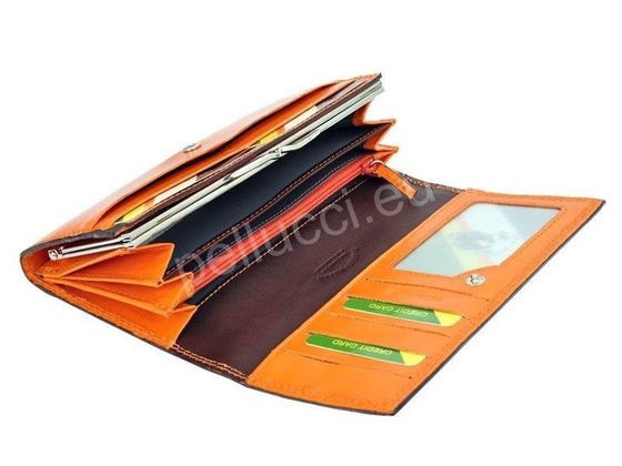 Portfel damski skórzany PELLUCCI Polo Club 8 PL11 Czerwony