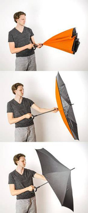 Parasol KEMER REVERS Czarno Pomarańczowy