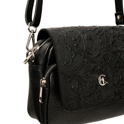 Stylowa listonoszka skórzana Canaletto z klapką z tłoczeniem – elegancja i funkcjonalność TD655s33t4