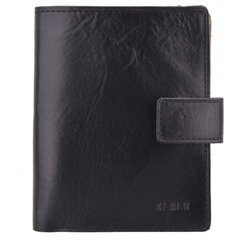 Portfel męski skórzany KEMER 366M/J Czarny / Jasny Brąz - min. zamówienie 20 / 50 / 100 szt.