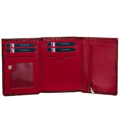 Czerwony portfel damski Canaletto croco PD1135s96 RFID