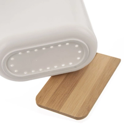 Ociekacz na sztućce / stojak na przybory kuchenne biały bambusowy WHITNEY