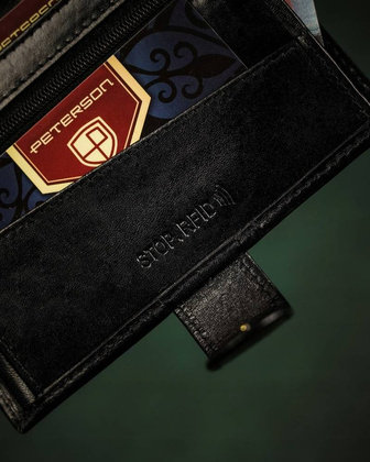 Duzy skorzany portfel meski na zatrzask