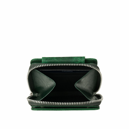 Dwustronny zielony portfel damski Canaletto ze skóry naturalnej – elegancja i funkcjonalność PD1026s257