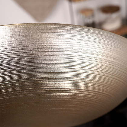 Miska misa do sałatek na przystawki owoce złota szklana / patera 30 cm 2,2 l