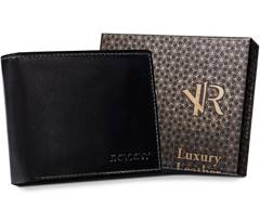 Elegancki portfel męski z dużą sekcją na dokumenty