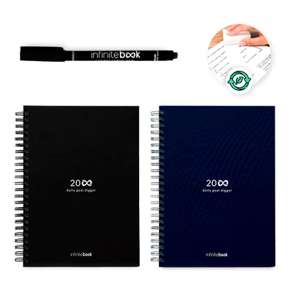 STARTER KIT INFINITE PLANNER A5. Zestaw zawiera „Infinite Diary”, zestaw do czyszczenia, marker i uchwyt na marker