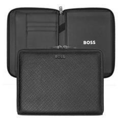 Teczka konferencyjna Hugo Boss A5 Monogram Zipped Black